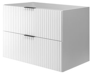 Rodan Waschtisch-Unterschrank 80cm | Weiß matt | 2 Softclose-Schubladen | B/H/T 80/57/46cm | Badezimmerschränke, Badmöbel, Waschbeckenunterschrank