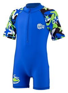 BECO SEALIFE Kinder Badeanzug Schwimmanzug Einteiler UV 50+ Shorty  Größe 140/146 Blau