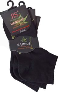 RS uni krátke ponožky BAMBUS - 3 páry black-39-42