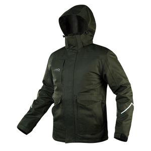 NEO TOOLS Jacket Camo – Arbeit Jacke – Wasserdichte Softshell mit Kapuze – Grün - Gr. L