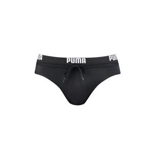 PUMA Herren Badeslip, Brief - Badehose, Logobund, einfarbig Schwarz L