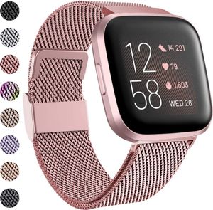 Kompatibilní s náramkem Fitbit Versa/náramek Fitbit Versa 2, nerezový náramek na zápěstí, kovový náhradní náramek Kompatibilní s Fitbit Versa/Versa 2/Versa Lite, malé velké růžové zlato S
