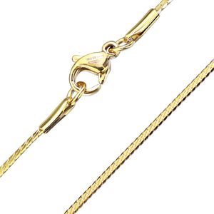 viva-adorno Edelstahl Damen oder Herren Kette Panzerkette 43,5cm Länge Halskette HK44,gold