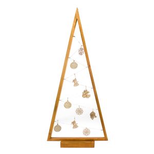 BOGATECO Weihnachtsbaum aus Holz mit LED 104cm hoch | Holzdekoration inklusive | Weihnachtsdekorationen | 100 LED | Brown