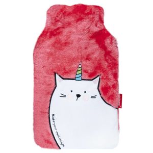 Wärmflasche Katze Rot  1,8 Liter mit abnehmbarem Bezug