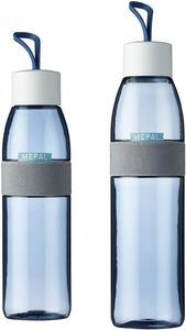 2-tlg. Mepal Trinkflasche Ellipse Nordic Denim – 500 / 700 ml Inhalt – auch für kohlensäurehaltige Getränke – bruchfestes Material - auslaufsicher - Spülmaschinengeeignet