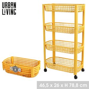 Urban Living 4-Etagen Transportwagen Allzweckwagen 51068 Senfgelb