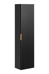 Hängeschrank – hoher, eintüriger Badezimmerschrank mit geriffelter Front „Adel“ 35 cm in Schwarz