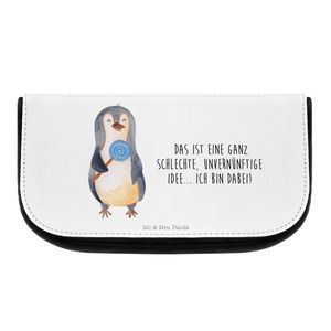 Mr. & Mrs. Panda Kosmetiktasche Pinguin Lolli - Weiß - Geschenk, Süßigkeiten, Rabauke, Kulturtasche, Kosmetikbeutel, Make-Up Tasche, Heißhunger, Kulturbeutel, Ganove