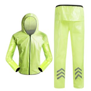 Außenkreislauf -Regenmantelradjacke Hosen reflektierender Streifen Regenfeste Anzüge-Grün ,Größen:L