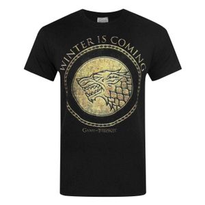 Game Of Thrones offizielles Herren Gold Schild T-Shirt NS4985 (S) (Schwarz)