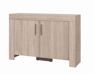 Furniture24 Kommode 120/85/42 cm CEZAR 12 Schrank 2 Türtiger Wohnzimmerschrank Schränkchen Sonoma Eiche