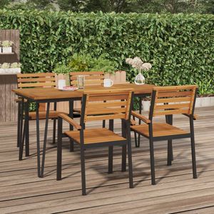 Gartentisch mit Haarnadel-Beinen 160x80x75 cm Massivholz Akazie , Gartentische Design 2024