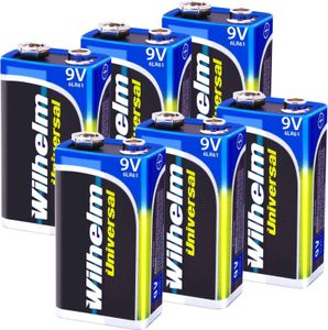 6 x Wilhelm Universal 9V Block Batterien auch für 10 Jahres Rauchmelder geeignet Longlife Blockbatterie für maximale Lebensdauer 6LR61 9 Volt 6 x Wilhelm Universal 9V Block Batterien auch für 10 Jahres Rauchmelder geeignet Longlife Blockbatterie für maximale Lebensdauer 6LR61 9 Volt