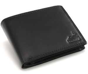 Fa.Volmer ® Peňaženka pre mužov a ženy | Kožená peňaženka na šírku z pravej kože s RFID ochranou | #VO11 (čierna)