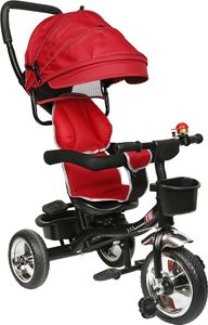 WYCTIN  Dreirad Kinderdreirad 4 in 1 Lenkstange Fahrrad Baby Kinderwagen rot