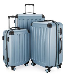 HAUPTSTADTKOFFER - Spree - 3dílná sada kufrů pevný kufr cestovní kufr, TSA, 4 kolečka, S M & L, ,pool blue