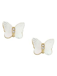 Fossil JF04422710 Ohrringe Damen Radiant Wings Butterfly Perlmutt Weiß Gold-Ton
