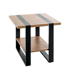 HAKU Möbel Beistelltisch, eiche, schwarz - Maße: T 45 cm x  B 45 cm x H 45 cm; 47177
