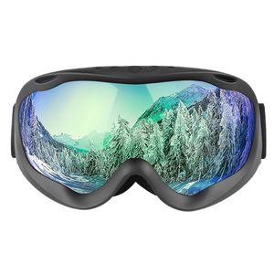 Skibrille für Damen und Herren für brillenträger Unisex,Sand Black Frame + True Green Sheet