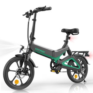 HITWAY Elektrofahrrad,E-Bike,16 Zoll Klapprad Elektrofahrräder, mit LED-Vorderlicht , 7,5 Ah / 36 V, Doppel-Ddisc-Bremsen vorne und hinten Elektrofahrräder klapprad