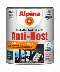 Alpina Metallschutz-Lack Anti-Rost 750 ml dunkelgrün matt