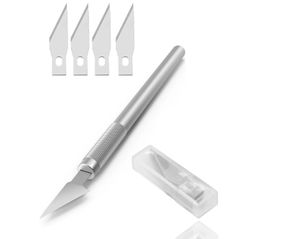 Bastelfreund® Scalpel Knife Premium Skalpell Set inkl. 10x Ersatzklingen - Bastelmesser extra scharf - für präzises Basteln & Modellbau