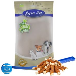 5 kg Lyra Pet® Calciumknochen mit Hühnerbruststreifen + Ballschleuder