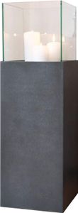 VIVANNO Windlichtsäule Kerzenhalter in Beton Optik CANDELA - Anthrazit 25x25x80 cm