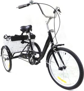 20palcové kolo pro dospělé se 3 koly, dětským sedadlem a skládacím nákupním košíkem s nastavitelnou výškou 1 rychlosti