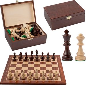 Master of Chess Professionelles Turnier Nr. 6 Schachspiel-Set aus Holz, 54 cm, Schachbrett und Staunton Nr. 6 Schachfiguren