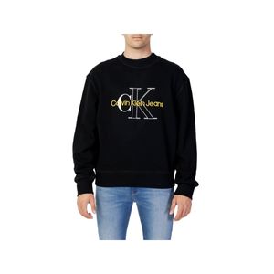 Calvin Klein Jeans Herren Zweifarbiges Monogramm-Sweatshirt, Schwarz L