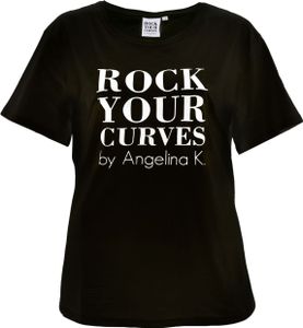 RYC by Angelina Kirsch Curvy Damen T-Shirt Black, Damen Größe:54, Farbe:Black