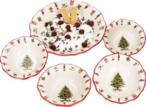 5dílná sada misek Maestro Natale 4 osoby misky na cereálie servírovací miska Vánoce