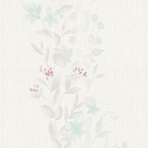 A.S. Création Blumentapete Blooming florale Tapete Vliestapete grau blau rosa 10,05 m x 0,53 m A.S. Création Blumentapete Blooming florale Tapete Vliestapete grau blau rosa 10,05 m x 0,53 m