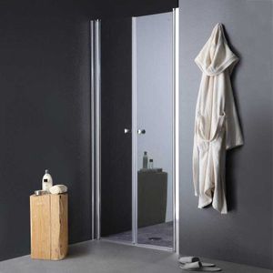 Transparente, schwenkbare Duschtür für 80 cm Nische | Saloon