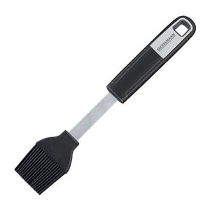 Fackelmann Backpinsel 24 cm SENSE, praktisch für beschichtete Koch-, Backutensilien, Bratpinsel mit rutschfestem Soft-Touch-Griff (Farbe: Silber/Schwarz), Menge: 1 Stück