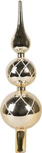 Clayre & Eef Christbaumspitze Ø 8x30 cm Goldfarbig Glas