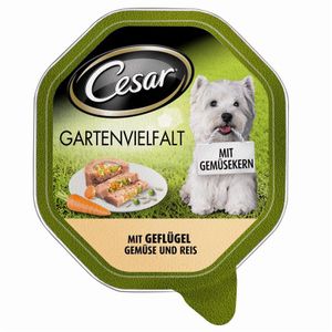 Cesar Schale 14x150g | Gartenvielfalt mit Geflügel & Gemüse & Reis