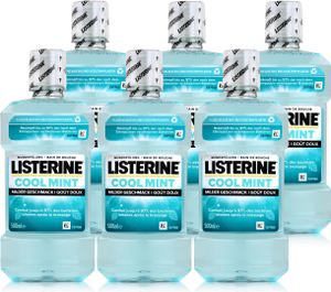 Listerine Mundspülung Cool Mint 500ml - Milder Geschmack (6er Pack)