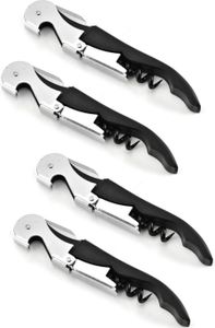 4er Set - 12cm Korkenzieher Wein aus Edelstahl Kellnermesser Wein Öffner mit Flaschenöffner & Folienschneider Sommeliermesser Multifunktionaler Kellnerbesteck | Weinkorkenzieher manueller Korkenheber 4er Set - 12cm Korkenzieher Wein aus Edelstahl Kellnermesser Wein Öffner mit Flaschenöffner & Folienschneider Sommeliermesser Multifunktionaler Kellnerbesteck | Weinkorkenzieher manueller Korkenheber