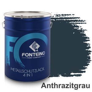 Metallschutzlack 3in1 Metallfarbe Grundierung Rostschutzfarbe Decklack – Anthrazitgrau 5L