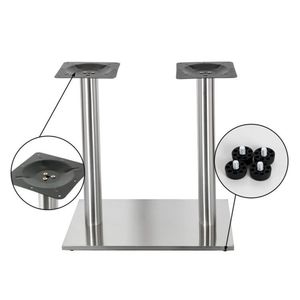 Melko Tischuntergestell Doppeltischsäule Möbelfuß aus Edelstahl, ca. 70 x 40 x 72 cm - kann mit einer Tischplatte Ihrer Wahl kombiniert werden