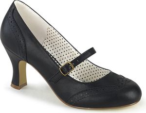 FLAPPER-32 elegantní pohodlné Funtasma Maryjane páskové lodičky černého koženého vzhledu