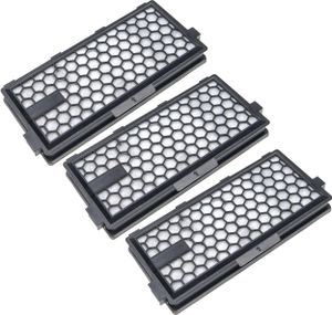 vhbw 3x Staubsaugerfilter Ersatz für Miele SF-HA50, SF-AP50 für Staubsauger - HEPA-Aktivkohlefilter Schwarz Weiß