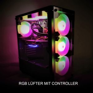 PC Store NCA Gaming PC Mirror 4 GHz Intel i7 | NVIDIA RTX 3050 | 32GB RAM 1TB SSD 2TB HDD | RGB Lüfter mit Controller | Wasserkühlung | Win 11 | WLAN