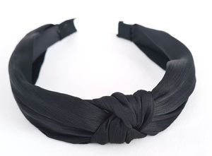 Haarreifen Einfarbig Breit Haarreif Schleife Knoten Haarspange Bandana Turban Unifarbe 3,5cm Breit Schwarz