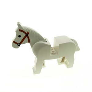 1 x Lego System Tier Pferd weiß Zoo Zirkus Bauernhof Indianer Ritter Indianer Cowboy 4493 c01pb04