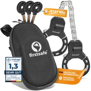 firstsafe® E Scooter Schloss - Handschellenschloss für E Roller | Fahrradschloss diebstahlsicher & mit Silikonschutz