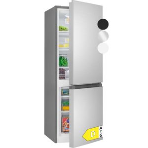 Bomann Kühlschrank mit Gefrierfach |  | 143cm | Kühl Gefrierkombination leise | Türanschlag wechselbar | 175L | KG 322.1 inox